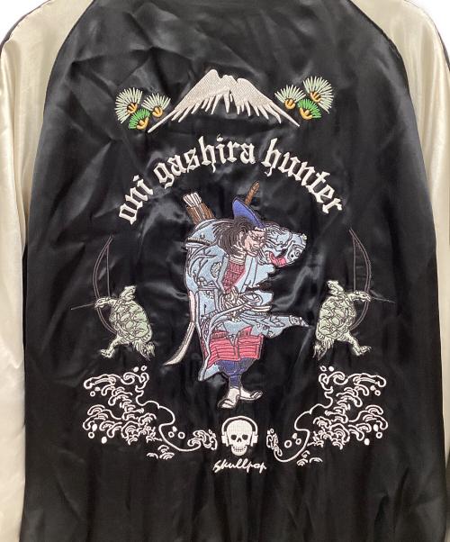 SKULLPOP（スカルポップ）SKULLPOP (スカルポップ) リバーシブルスカジャン ブラック×パープル サイズ:Mの古着・服飾アイテム