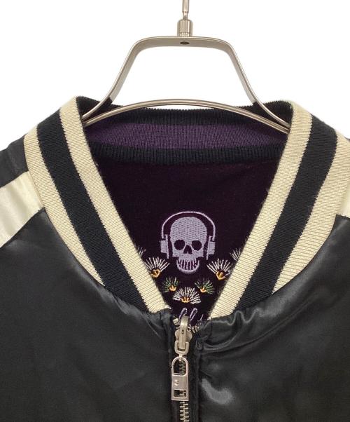 SKULLPOP（スカルポップ）SKULLPOP (スカルポップ) リバーシブルスカジャン ブラック×パープル サイズ:Mの古着・服飾アイテム