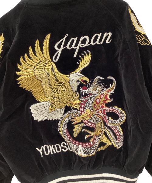 LONDON F.B.（ロンドン エフビー）LONDON F.B. (ロンドン エフビー) ベロアスカジャン ブラック×ホワイト サイズ:FREEの古着・服飾アイテム