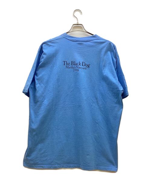 THE BLACK DOG（ブラックドッグ）THE BLACK DOG (ブラックドッグ) 半袖カットソー ブルー×ブラック サイズ:XXLの古着・服飾アイテム