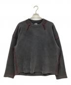 DIESELディーゼル）の古着「クルーネックスウェット」｜グレー×レッド