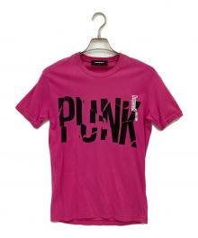 DSQUARED2（ディースクエアード）の古着「半袖カットソー」｜ショッキングピンク×ブラック