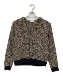RANDY（ランディー）の古着「Poodle pullover cardigan」｜ブラウン×ブラック
