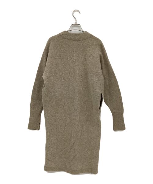 HYKE（ハイク）HYKE (ハイク) ノーカラーメランジウールニットロングカーディガン ベージュ サイズ:1の古着・服飾アイテム