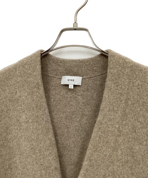 HYKE（ハイク）HYKE (ハイク) ノーカラーメランジウールニットロングカーディガン ベージュ サイズ:1の古着・服飾アイテム