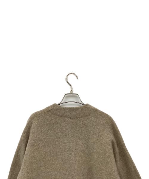 HYKE（ハイク）HYKE (ハイク) ノーカラーメランジウールニットロングカーディガン ベージュ サイズ:1の古着・服飾アイテム