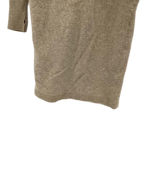 HYKE（ハイク）HYKE (ハイク) ノーカラーメランジウールニットロングカーディガン ベージュ サイズ:1の古着・服飾アイテム