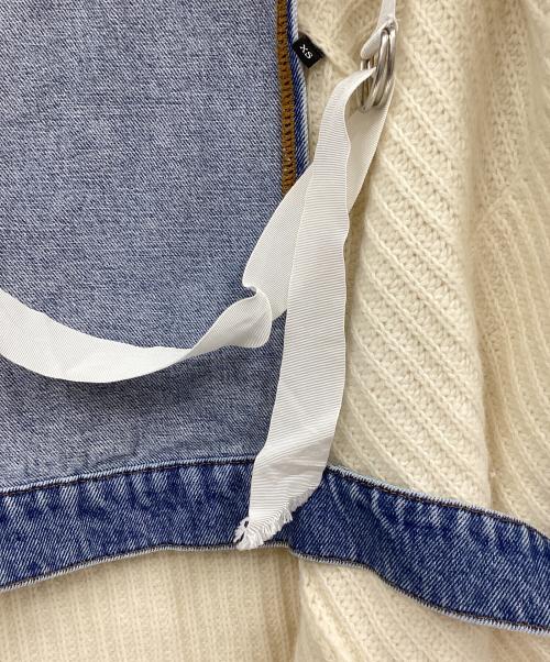 DIESEL（ディーゼル）DIESEL (ディーゼル) ニットドッキングデニムジャケット ブルー×アイボリー サイズ:XSの古着・服飾アイテム