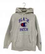 Champion REVERSE WEAVE×THE BLACK EYE PATCHチャンピオン リバース ウィーブ×ブラックアイパッチ）の古着「プルオーバーパーカー」｜グレー