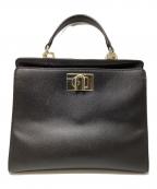 FURLAフルラ）の古着「フルラ/WB00654/ハンドバッグ」｜ブラック×ゴールド