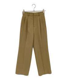 Ameri（アメリ）の古着「2TUCKS STRAIGHT PANTS」｜ベージュ