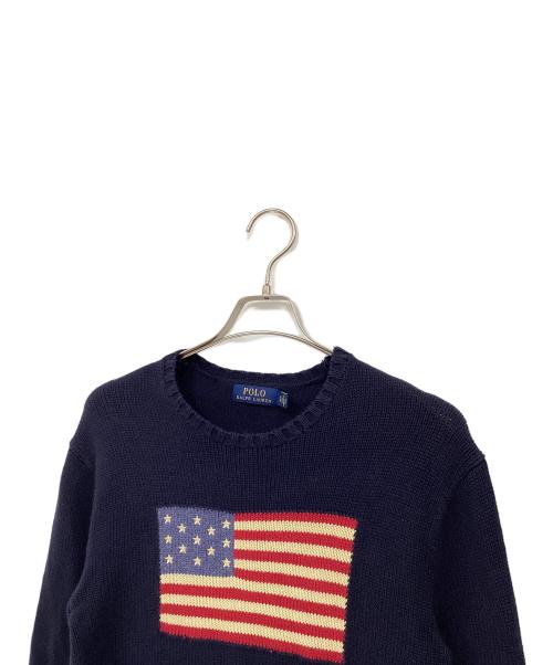 POLO RALPH LAUREN（ポロ・ラルフローレン）POLO RALPH LAUREN (ポロ・ラルフローレン) 厚手ニット ネイビー サイズ:XSの古着・服飾アイテム