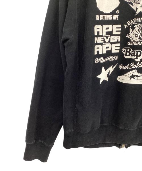 BAPE BY A BATHING APE（ベイプバイアベイシングエイプ）BAPE BY A BATHING APE (ベイプバイアベイシングエイプ) ジップパーカー ブラック サイズ:Mの古着・服飾アイテム