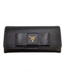 PRADA（プラダ）の古着「プラダ/サフィアーノ/長財布」｜ブラック