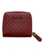 GUCCIグッチ）の古着「グッチ/449395/ラウンドファスナー財布」｜レッド