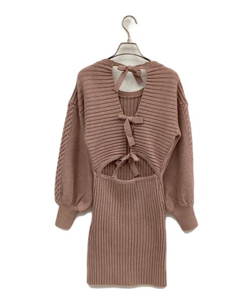 M ME EME（エムミーエメ）M ME EME (エムミーエメ) 長袖ワンピース ピンク サイズ:FREEの古着・服飾アイテム