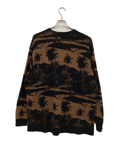 LAD MUSICIAN（ラッドミュージシャン）LAD MUSICIAN (ラッドミュージシャン) COTTON W JACQUARD PALMTREE CARDIGAN ブラック×ブラウン サイズ:44の古着・服飾アイテム