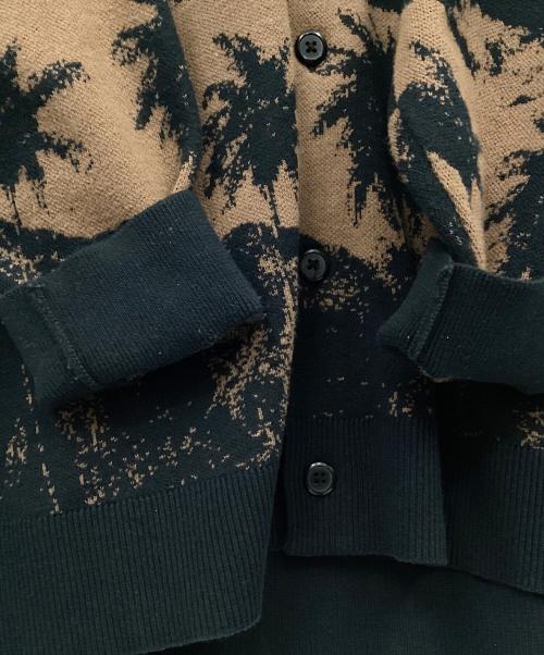 LAD MUSICIAN（ラッドミュージシャン）LAD MUSICIAN (ラッドミュージシャン) COTTON W JACQUARD PALMTREE CARDIGAN ブラック×ブラウン サイズ:44の古着・服飾アイテム