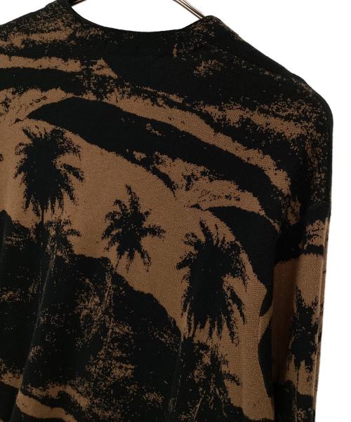 LAD MUSICIAN（ラッドミュージシャン）LAD MUSICIAN (ラッドミュージシャン) COTTON W JACQUARD PALMTREE CARDIGAN ブラック×ブラウン サイズ:44の古着・服飾アイテム