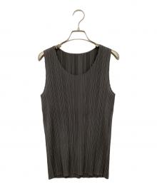 PLEATS PLEASE（プリーツプリーズ）の古着「ノースリーブカットソー」｜グレー