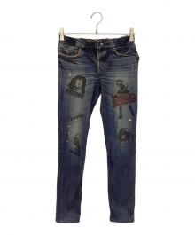 Hysteric Glamour（ヒステリックグラマー）の古着「転写リバーシブルパンツ」｜ブルー