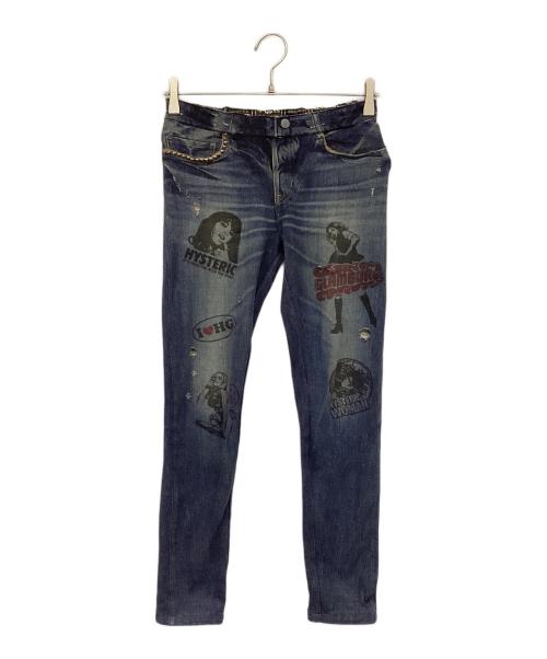 Hysteric Glamour（ヒステリックグラマー）Hysteric Glamour (ヒステリックグラマー) 転写リバーシブルパンツ ブルー サイズ:FREEの古着・服飾アイテム