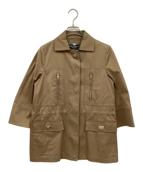 Salvatore Ferragamo（サルヴァトーレ フェラガモ）Salvatore Ferragamo (サルヴァトーレ フェラガモ) ジップアップジャケット ブラウン サイズ:40の古着・服飾アイテム