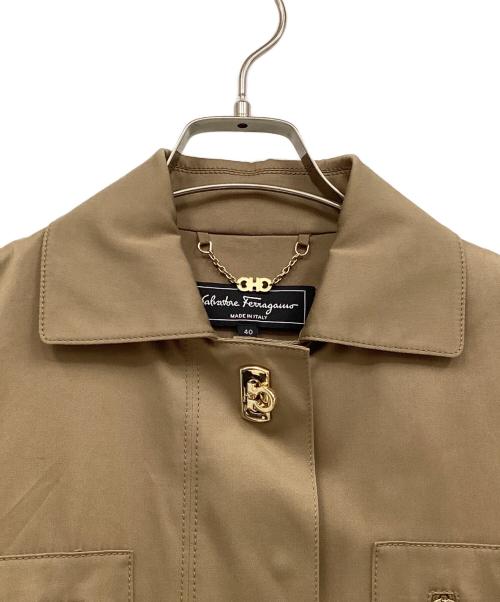 Salvatore Ferragamo（サルヴァトーレ フェラガモ）Salvatore Ferragamo (サルヴァトーレ フェラガモ) ジップアップジャケット ブラウン サイズ:40の古着・服飾アイテム