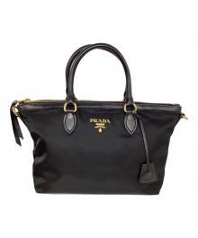 PRADA（プラダ）の古着「プラダ/1BA104/2WAYショルダーバッグ」｜ブラック×ゴールド