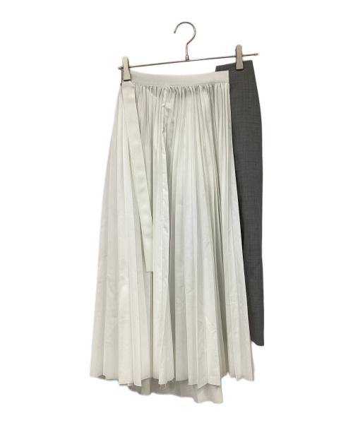 sacai（サカイ）sacai (サカイ) ドッキングスカート グレー×ホワイト サイズ:2の古着・服飾アイテム