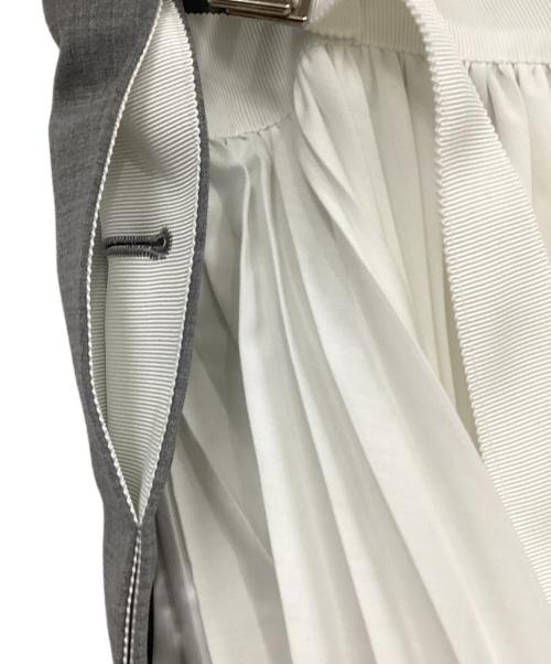 sacai（サカイ）sacai (サカイ) ドッキングスカート グレー×ホワイト サイズ:2の古着・服飾アイテム