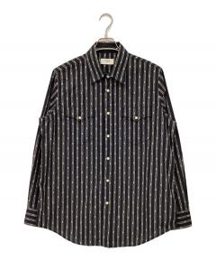 中古・古着通販】CELINE (セリーヌ) 総柄シルクシャツ グレー サイズ