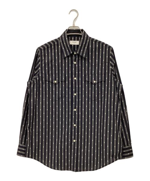 CELINE（セリーヌ）CELINE (セリーヌ) トリオンフウウエスタンシャツ ブラック サイズ:Mの古着・服飾アイテム