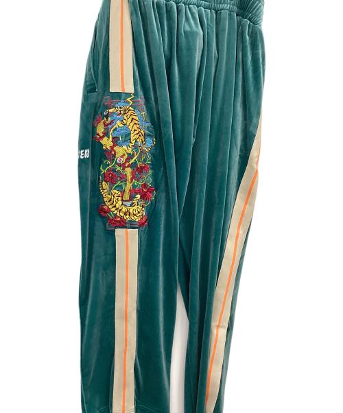 チュウカタベタイ（チュウカタベタイ）チュウカタベタイ (チュウカタベタイ) ベロアトラックパンツ グリーン サイズ:Mの古着・服飾アイテム