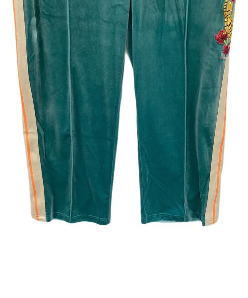 チュウカタベタイ（チュウカタベタイ）チュウカタベタイ (チュウカタベタイ) ベロアトラックパンツ グリーン サイズ:Mの古着・服飾アイテム