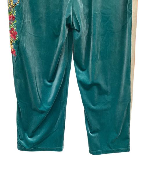チュウカタベタイ（チュウカタベタイ）チュウカタベタイ (チュウカタベタイ) ベロアトラックパンツ グリーン サイズ:Mの古着・服飾アイテム