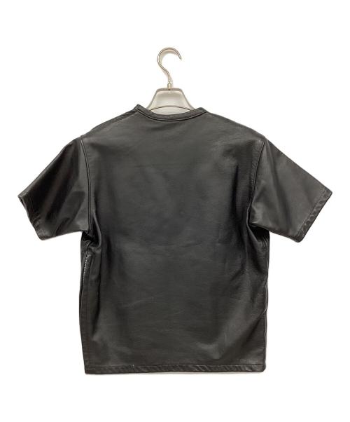 Schott（ショット）Schott (ショット) レザー半袖シャツ ブラック サイズ:Mの古着・服飾アイテム