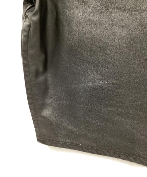 Schott（ショット）Schott (ショット) レザー半袖シャツ ブラック サイズ:Mの古着・服飾アイテム