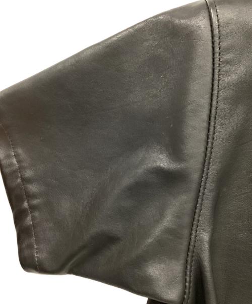 Schott（ショット）Schott (ショット) レザー半袖シャツ ブラック サイズ:Mの古着・服飾アイテム