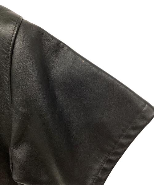 Schott（ショット）Schott (ショット) レザー半袖シャツ ブラック サイズ:Mの古着・服飾アイテム