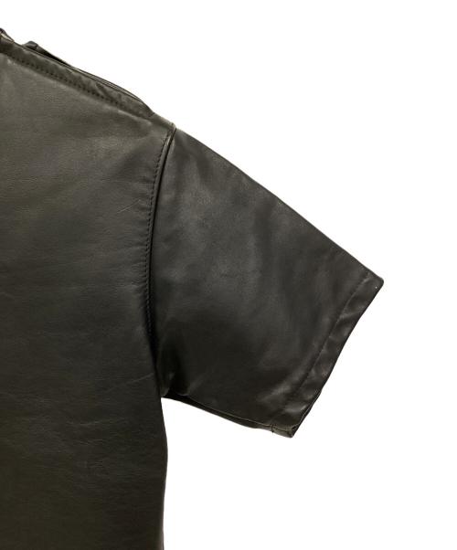 Schott（ショット）Schott (ショット) レザー半袖シャツ ブラック サイズ:Mの古着・服飾アイテム