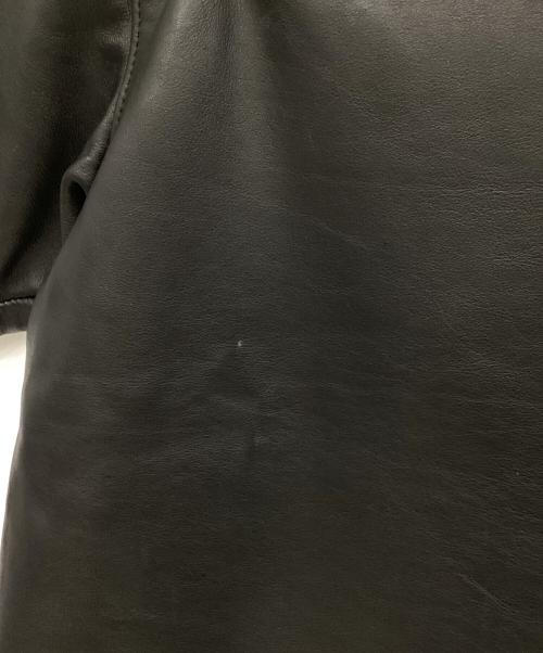Schott（ショット）Schott (ショット) レザー半袖シャツ ブラック サイズ:Mの古着・服飾アイテム