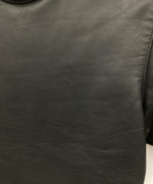 Schott（ショット）Schott (ショット) レザー半袖シャツ ブラック サイズ:Mの古着・服飾アイテム