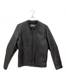 Schott（ショット）の古着「パンチングレザージャケット」｜ブラック