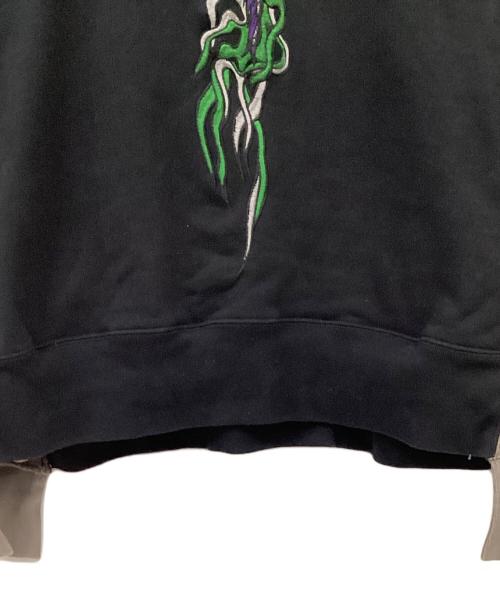 GALFY（ガルフィー）GALFY (ガルフィー) プルオーバーパーカー ブラック×グレー サイズ:Lの古着・服飾アイテム