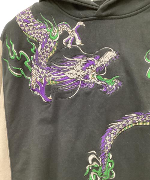 GALFY（ガルフィー）GALFY (ガルフィー) プルオーバーパーカー ブラック×グレー サイズ:Lの古着・服飾アイテム
