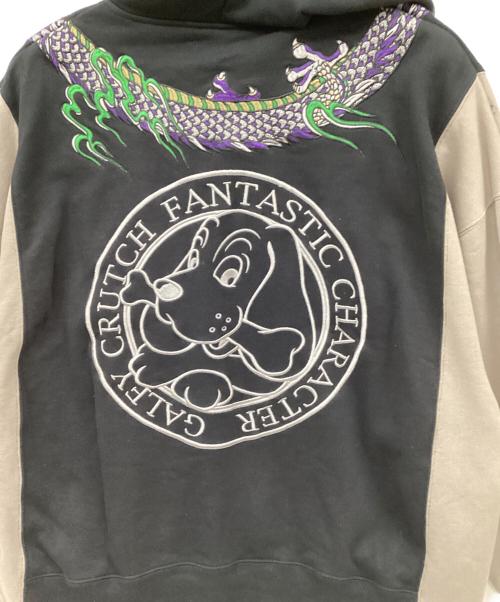 GALFY（ガルフィー）GALFY (ガルフィー) プルオーバーパーカー ブラック×グレー サイズ:Lの古着・服飾アイテム