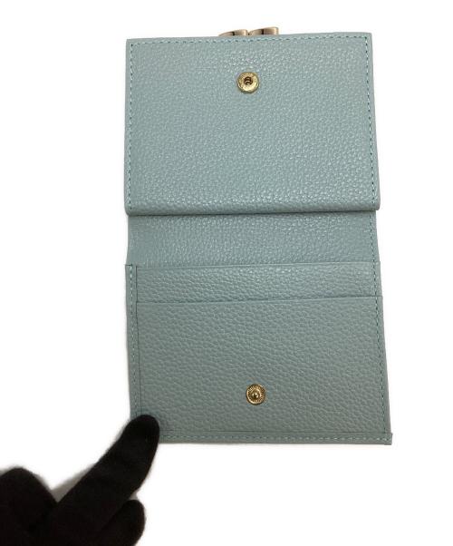 皇居（コウキョ）皇居 (コウキョ) 皇居/2つ折り財布 スカイブルー×ゴールドの古着・服飾アイテム