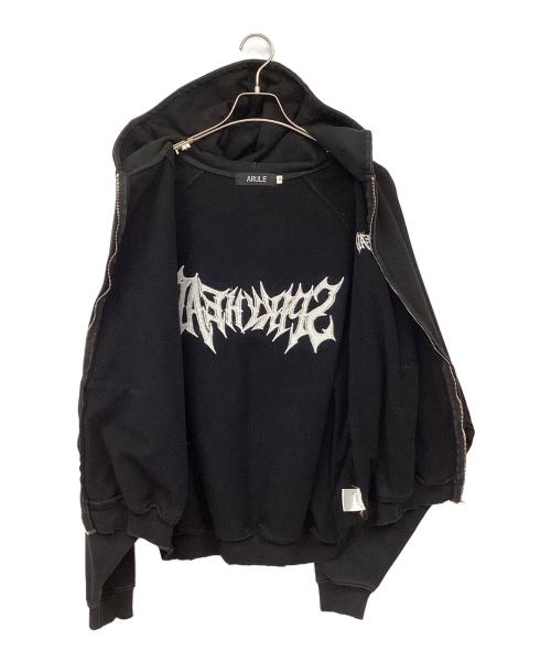 ARULE（アリュール）ARULE (アリュール) ジップパーカー ブラック×ホワイト サイズ:Mの古着・服飾アイテム