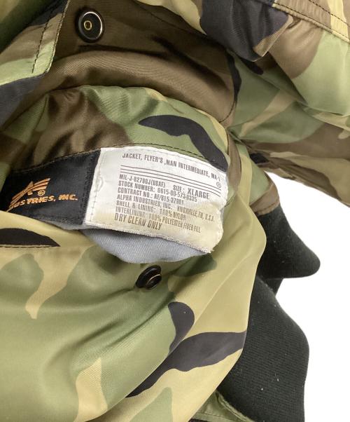 ALPHA（アルファ）ALPHA (アルファ) MA-1ジャケット カーキ×ベージュ サイズ:XLARGEの古着・服飾アイテム